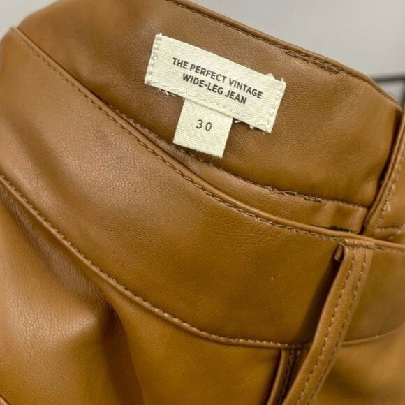 MADEWELL The Perfect Vintage Wide-Leg Pant Faux Leather Edition Size 30 - Picture 12 of 13